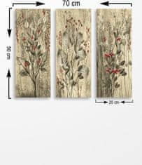 Hanah Home Sada obrazů Vintage Flower 20x50 cm 3 ks