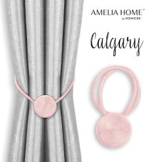 AmeliaHome Sada úvazů na závěs CALGARY 2 ks pudrově růžová