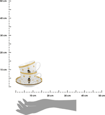 Dekorstyle Sada vánočních šálků s podšálkem BALERÍNA 2 ks 250 ml bílo-zlatá