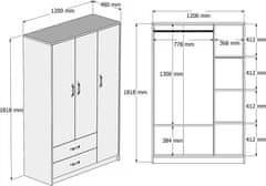 Hanah Home Šatní skříň Grande 120 cm dub/šedá