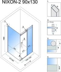 REA Sprchový kout Nixon 90x130, varianta pravá