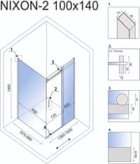 REA Sprchový kout Nixon 100x140, varianta levá