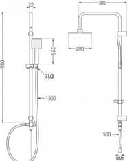 Mexen Sprchový set Tord - sprchová baterie Pecos chrom