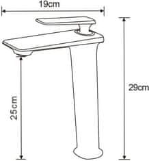 Mexen Umyvadlová baterie vysoká PURUS černá/zlatá