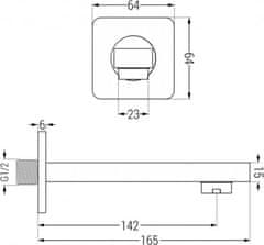 Mexen Univerzální sprchový set podomítkový CUBE DR02 30 cm černý