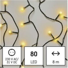 Emos Světelný LED řetěz Cherry s časovačem 8 m teplá bílá
