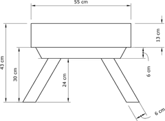 Taburet BREEZIO 03 55 cm z masivu/modrý