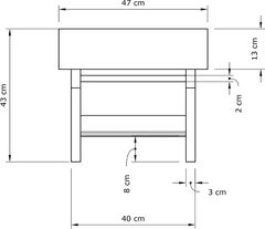 Taburet BREEZIO 03 55 cm z masivu/modrý