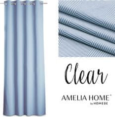 AmeliaHome Závěs Clear s průchodkami 140x250 modrý/bílý