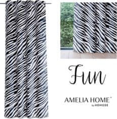 AmeliaHome Závěs Fun s průchodkami 140x250 černobílý