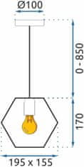 Tutumi Závěsná lampa La Belle XIII černá/zlatá