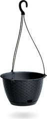 Prosperplast Závěsný květináč Ratolla Bell tmavě šedý, varianta 24,3 cm