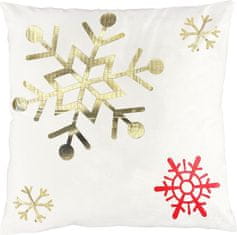 Tutumi Vánoční povlak na polštář Snowflake 45x45 cm bílý/zlatý