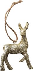 Vánoční závěsná figurka SANTA LILA DEER 7,6 cm zlatá