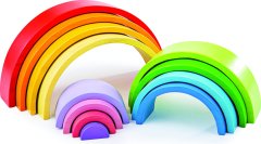 Bigjigs Toys Velká dřevěná skládací duha RAINBOW