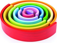 Bigjigs Toys Velká dřevěná skládací duha RAINBOW