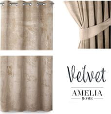 AmeliaHome Závěs Velvet 140x245 cm krémový, velikost 140x245