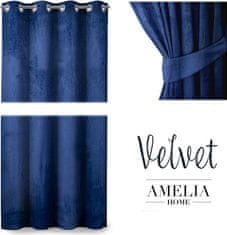 AmeliaHome Závěs Velvet 140x245 cm modrý, velikost 140x245