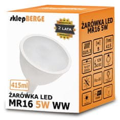 Milio LED žárovka 12V - MR16 - 5W - 415 lm - teplá bílá