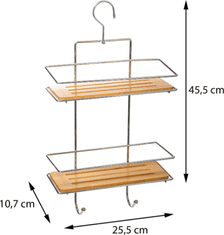Dekorstyle Závěsná koupelnová polička VENTERRA dvoupatrová