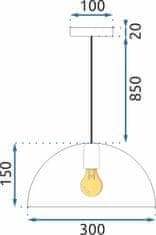 Tutumi Závěsná lampa La Belle XXXVII bílá/mramor