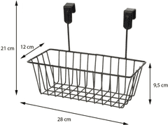 Dekorstyle Závěsný koš MEZY 28x15x21 cm černý