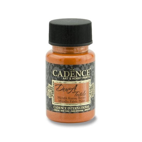 Cadence Metalická barva na textil Dora Textile - oranžová / 50 ml