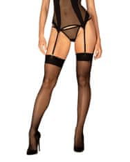 Obsessive Elegantní punčochy S823 stockings - Obsessive černá S/M/L