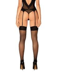 Obsessive Elegantní punčochy S823 stockings - Obsessive černá S/M/L