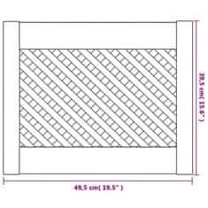 Vidaxl Nábytková dvířka mřížkový design 2 ks 49,5 x 39,5 cm borovice