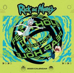 CurePink Oficiální nástěnný kalendář 2025: Rick and Morty s plakátem (SQ 30,5 x 30,5|61 cm)