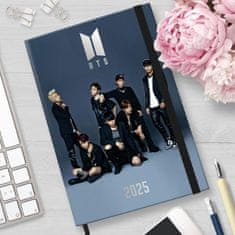 CurePink Diář 2025 BTS: Bangtan Boys (A5 15 x 21,5 x 1,5 cm)