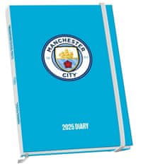 CurePink Diář 2025 FC Manchester City (A5 15 x 21,5 x 1,5 cm)