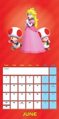 CurePink Oficiální nástěnný kalendář 2025 Nintendo: Super Mario (SQ 30,5 x 30,5|61 cm)