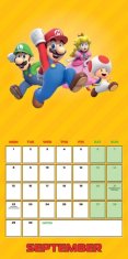 CurePink Oficiální nástěnný kalendář 2025 Nintendo: Super Mario (SQ 30,5 x 30,5|61 cm)