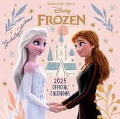 CurePink Oficiální nástěnný kalendář 2025 Disney: Frozen II|Ledové království 2 s plakátem (SQ 30,5 x 30,5|61 cm)