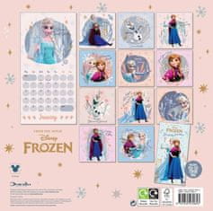 CurePink Oficiální nástěnný kalendář 2025 Disney: Frozen II|Ledové království 2 s plakátem (SQ 30,5 x 30,5|61 cm)