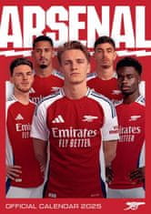 CurePink Oficiální nástěnný kalendář 2025: FC Arsenal (A3 29,7 x 42 cm)