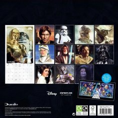 CurePink Oficiální nástěnný kalendář 2025 Star Wars|Hvězdné války: Classic s plakátem (SQ 30,5 x 30,5|61 cm)