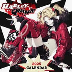 CurePink Oficiální nástěnný kalendář 2025 DC Comics: Harley Quinn s plakátem (SQ 30,5 x 30,5|61 cm)