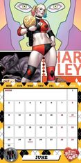 CurePink Oficiální nástěnný kalendář 2025 DC Comics: Harley Quinn s plakátem (SQ 30,5 x 30,5|61 cm)