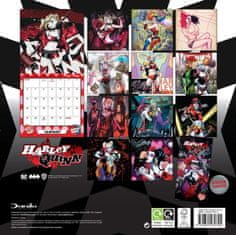 CurePink Oficiální nástěnný kalendář 2025 DC Comics: Harley Quinn s plakátem (SQ 30,5 x 30,5|61 cm)