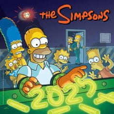 CurePink Oficiální nástěnný kalendář 2025: The Simpsons|Simpsonovi (SQ 30,5 x 30,5|61 cm)