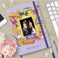 CurePink Diář 2025 Friends|Přátelé: Citáty (A5 15 x 21,5 x 1,5 cm)