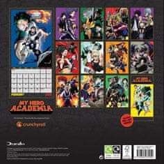 CurePink Oficiální nástěnný kalendář 2025: My Hero Academia s plakátem (SQ 30,5 x 30,5|61 cm)