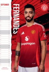 CurePink Oficiální nástěnný kalendář 2025: FC Manchester United (A3 29,7 x 42 cm)