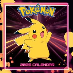 CurePink Oficiální nástěnný kalendář 2025 s plakátem: Pokémoni (SQ 30,5 x 30,5|61 cm)