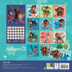 CurePink Oficiální sběratelský nástěnný kalendář 2025 Disney: Moana 2 (30,5 x 30,5 cm)