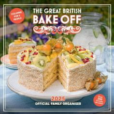 CurePink Oficiální nástěnný plánovací kalendář 2025 The Great British Bake Off se samolepkami (SQ 30,5 x 30,5|61 cm)