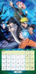 CurePink Oficiální nástěnný kalendář 2025 Naruto Shippuden s plakátem (SQ 30,5 x 30,5|61 cm)